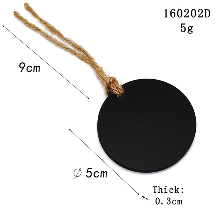 10pcs/Set Mini Hanging Wooden Message Board Home Holiday Decor Lanyard Chalkboard(Circular)