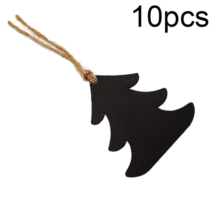 10pcs/Set Mini Hanging Wooden Message Board Home Holiday Decor Lanyard Chalkboard(Christmas Tree)
