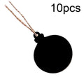 10pcs/Set Mini Hanging Wooden Message Board Home Holiday Decor Lanyard Chalkboard(Christmas Balls)