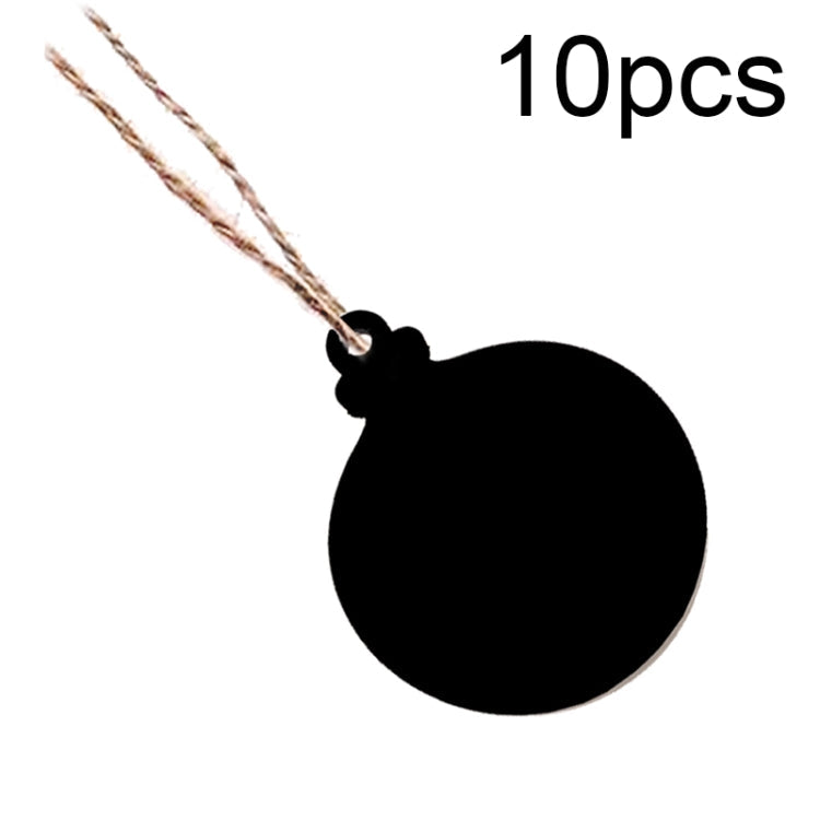 10pcs/Set Mini Hanging Wooden Message Board Home Holiday Decor Lanyard Chalkboard(Christmas Balls)