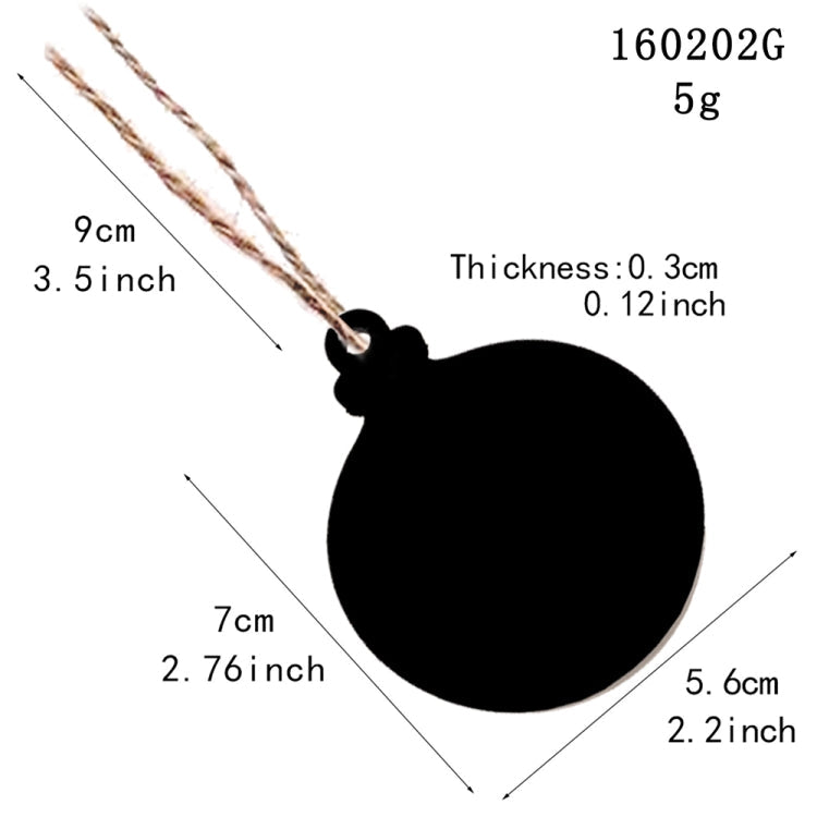 10pcs/Set Mini Hanging Wooden Message Board Home Holiday Decor Lanyard Chalkboard(Christmas Balls)