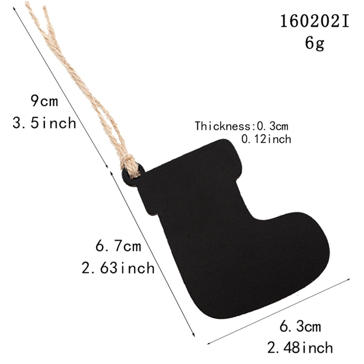 10pcs/Set Mini Hanging Wooden Message Board Home Holiday Decor Lanyard Chalkboard(Sock)