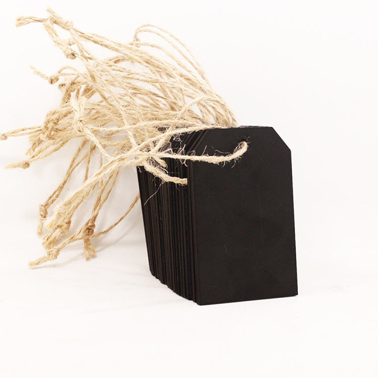 10pcs/Set Mini Hanging Wooden Message Board Home Holiday Decor Lanyard Chalkboard(Rectangle)
