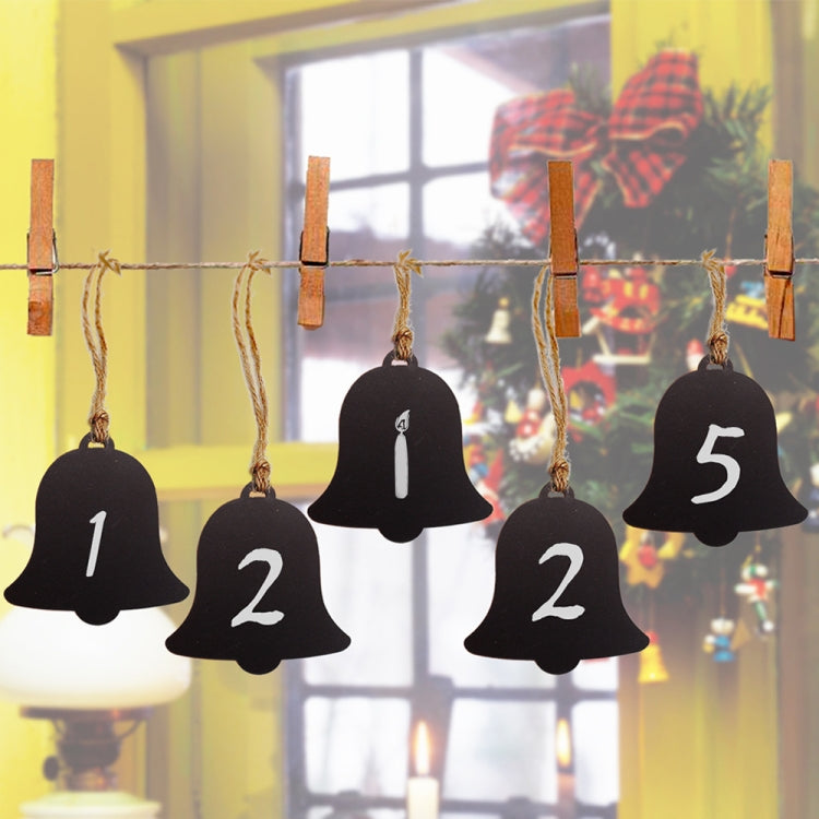10pcs/Set Mini Hanging Wooden Message Board Home Holiday Decor Lanyard Chalkboard(Sock)