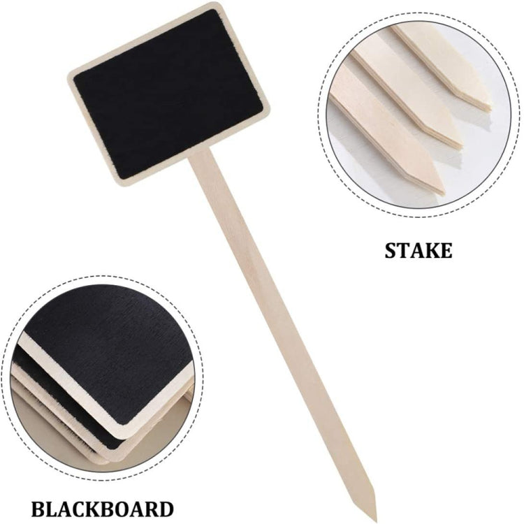 ZX507 10pcs Wooden Plug-in DIY Message Board Mini Plant Name Tags Desktop Display Board(18cm Length)