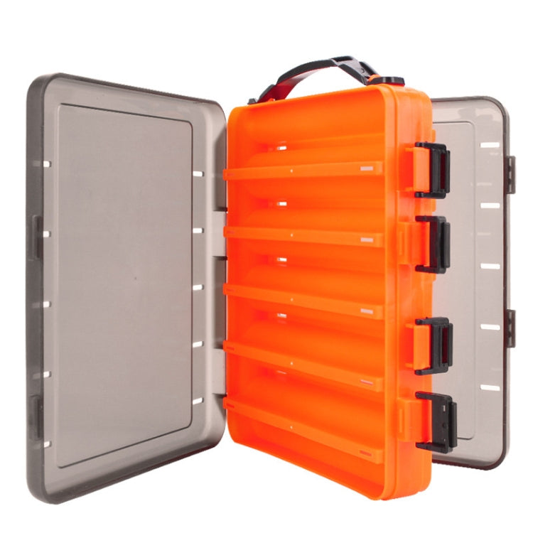 HB326 10 Grids Double Side Luya Tool Box Translucent Bait Organizer(Orange)