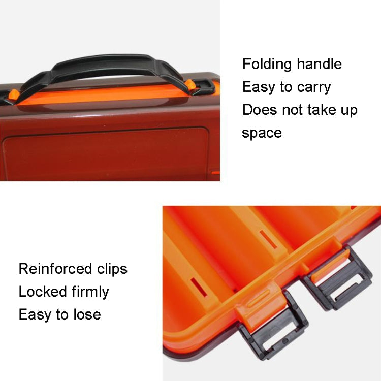 HB326 10 Grids Double Side Luya Tool Box Translucent Bait Organizer(Orange)