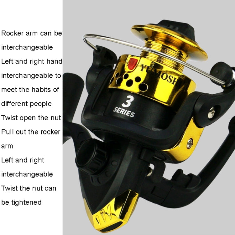 YUMOSHI JL200 Fishing Reel Without Line Plating Head Metal Movement Spinning Reel(Electroplated Blue)
