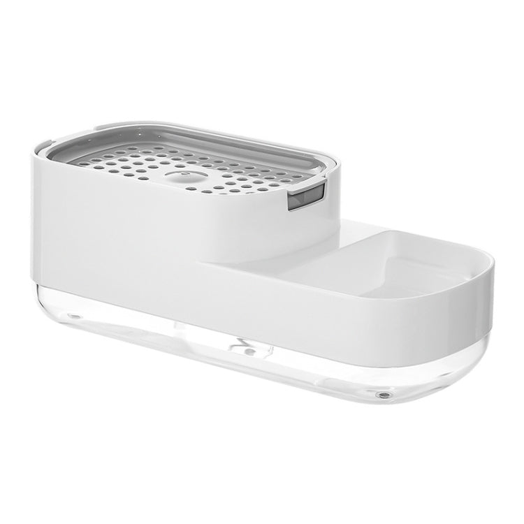 Soap Dispenser Bottle Automatic Liquid Soap Dispenser Kitchen Sponge Brush Storage Box(White)