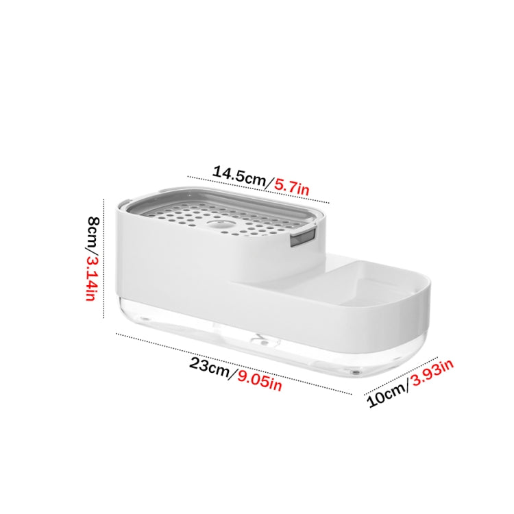 Soap Dispenser Bottle Automatic Liquid Soap Dispenser Kitchen Sponge Brush Storage Box(White)