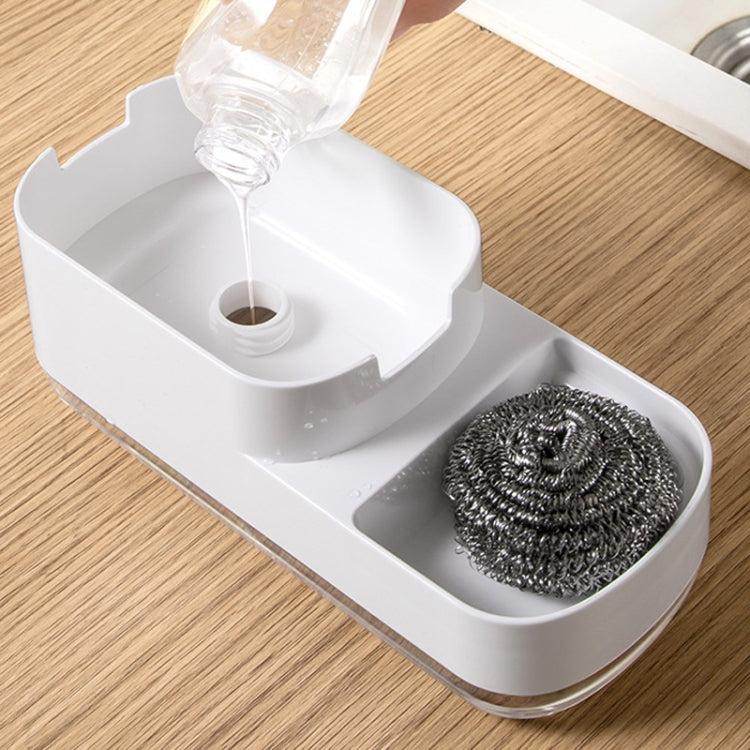 Soap Dispenser Bottle Automatic Liquid Soap Dispenser Kitchen Sponge Brush Storage Box(White)