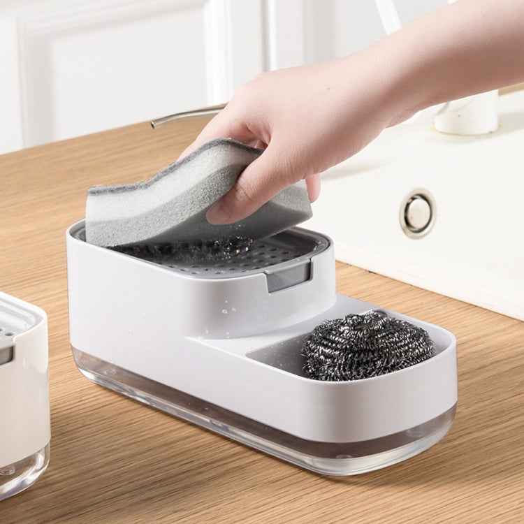 Soap Dispenser Bottle Automatic Liquid Soap Dispenser Kitchen Sponge Brush Storage Box(Black)