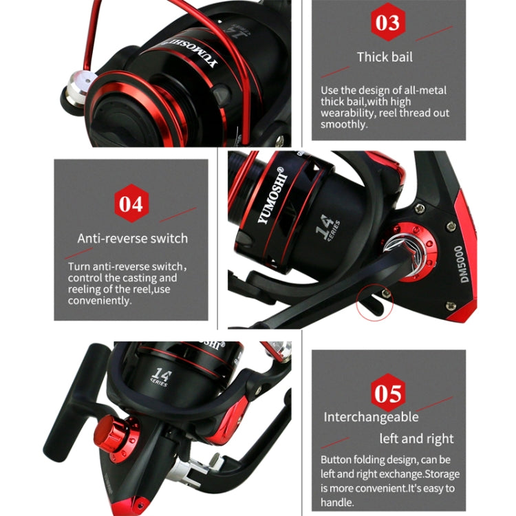 YUMOSHI DM1000 Metal Head Spinning Fishing Reel