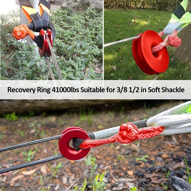 Aluminum Snatch Recovery Ring For 3/8" & 1/2" Rope(Black)
