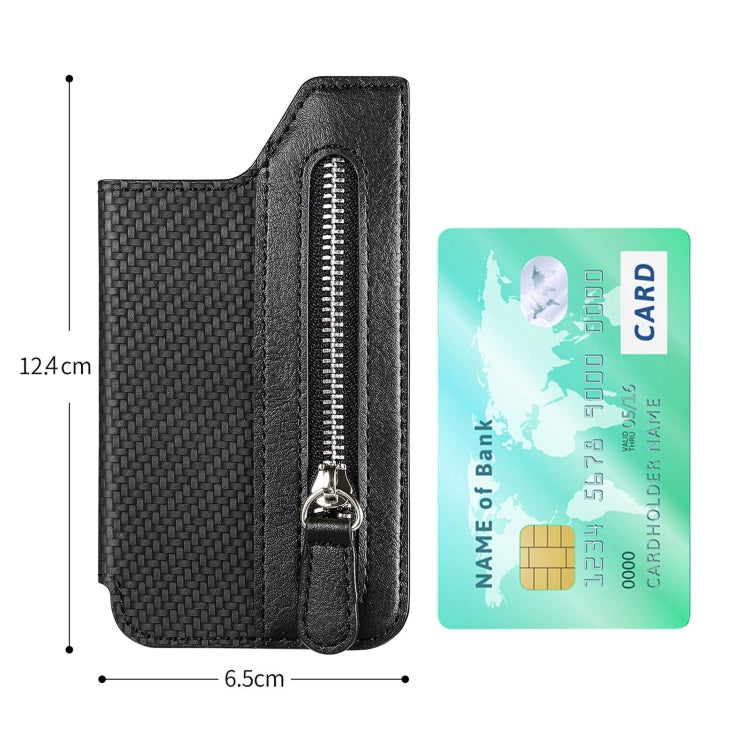 Phone ID Card Holder PU Leather Flap Zipper Wallet Card Holder Bag Adhesive Case(Blue)