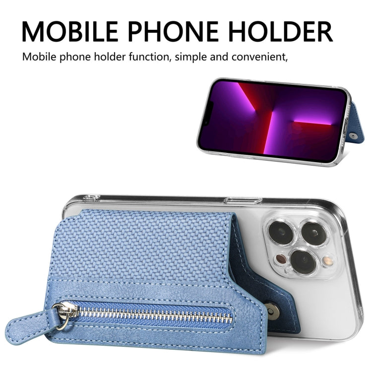 Phone ID Card Holder PU Leather Flap Zipper Wallet Card Holder Bag Adhesive Case(Black)