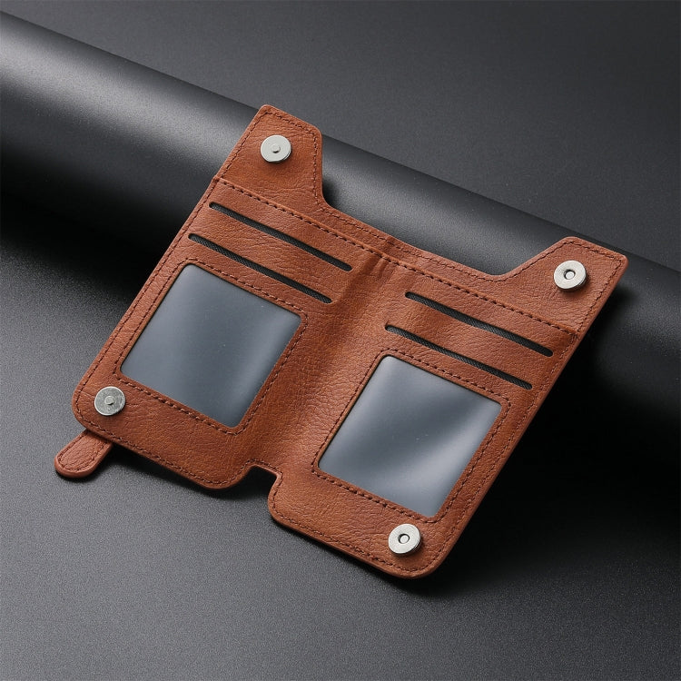 Phone ID Card Holder PU Leather Flap Zipper Wallet Card Holder Bag Adhesive Case(Green)