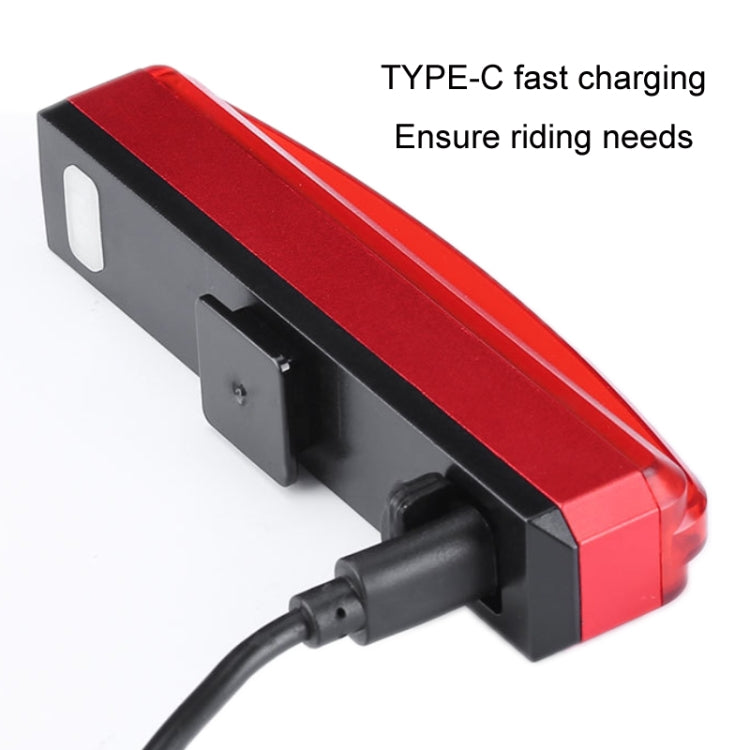 Bicycle Tail Light USB Rechargeable Waterproof Night Riding Warning Light(Red)