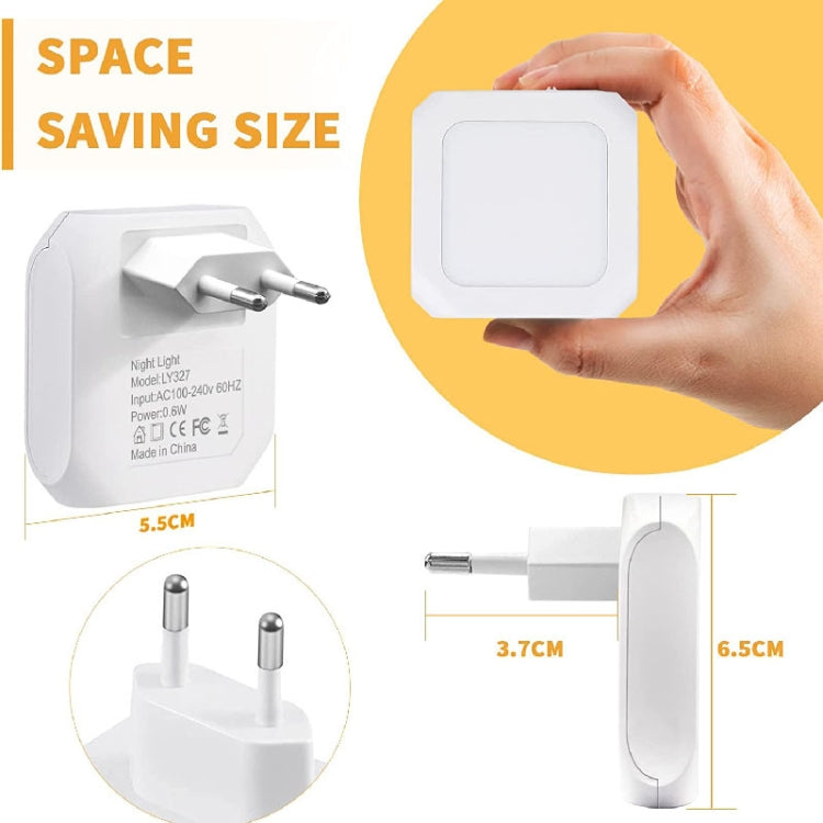 0.6W Stepless Dimming Induction Night Light Square Light Guide Plate Baby Night Light(UK Plug)