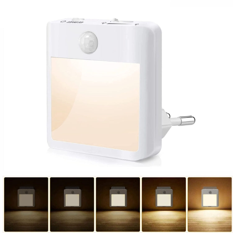 NL2101 Motion Sensor LED Night Light AC Plug Dimming Sleep Lights,Spec: Warm White UK Plug
