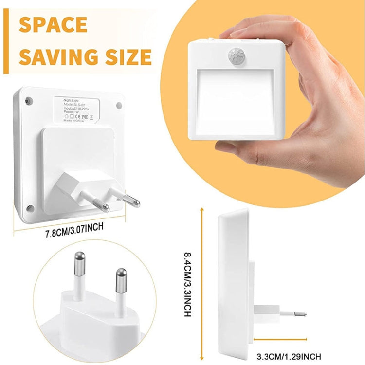 NL2101 Motion Sensor LED Night Light AC Plug Dimming Sleep Lights,Spec: Warm White US Plug