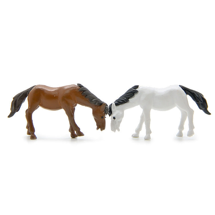 Horse Figure DIY Micro-landscape Landscaping Doll Desktop Decoration Ornaments(Coffee)