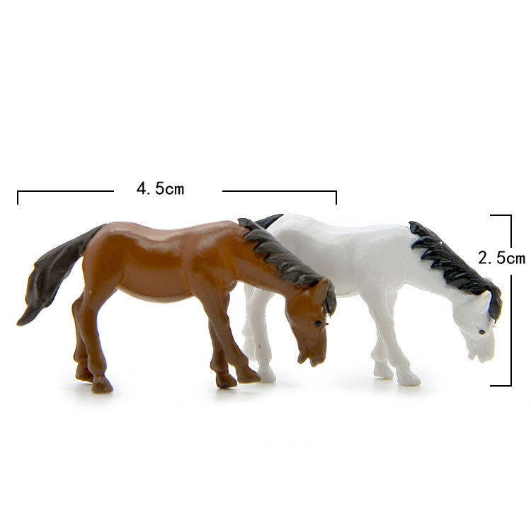 Horse Figure DIY Micro-landscape Landscaping Doll Desktop Decoration Ornaments(Coffee)