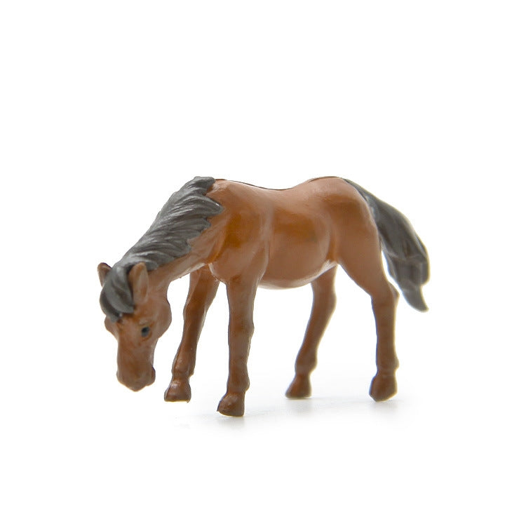 Horse Figure DIY Micro-landscape Landscaping Doll Desktop Decoration Ornaments(Coffee)