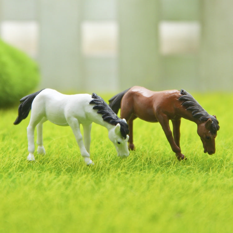 Horse Figure DIY Micro-landscape Landscaping Doll Desktop Decoration Ornaments(Coffee)