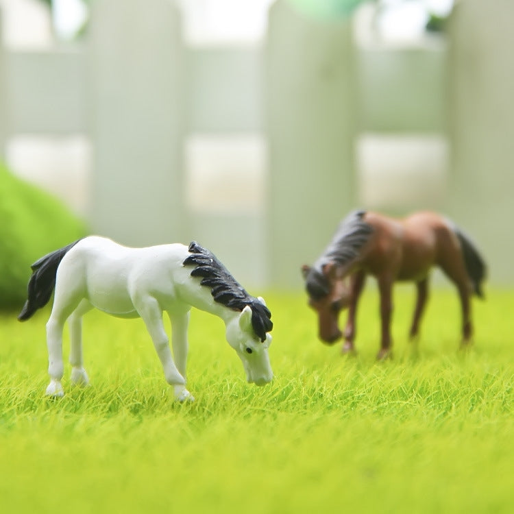 Horse Figure DIY Micro-landscape Landscaping Doll Desktop Decoration Ornaments(Coffee)