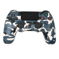 For PS4 Wireless Bluetooth Game Controller With Light Strip Dual Vibration Game Handle(Camouflage Blue)
