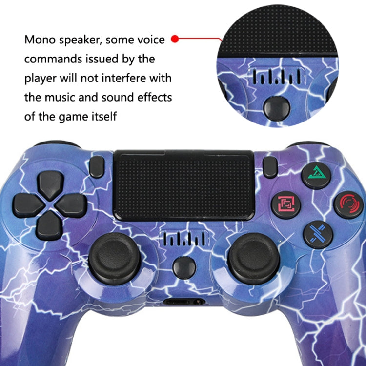 For PS4 Wireless Bluetooth Game Controller With Light Strip Dual Vibration Game Handle(Fire Ghost)