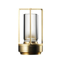 Vintage All Aluminum Cross Table Lamp Hotel Portable Outdoor Camping Touch Night Light, Battery Capacity: 2600mAh (Bronze)