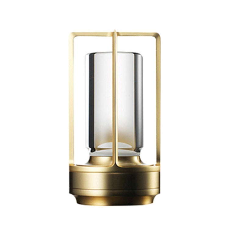 Vintage All Aluminum Cross Table Lamp Hotel Portable Outdoor Camping Touch Night Light, Battery Capacity: 2600mAh (Bronze)