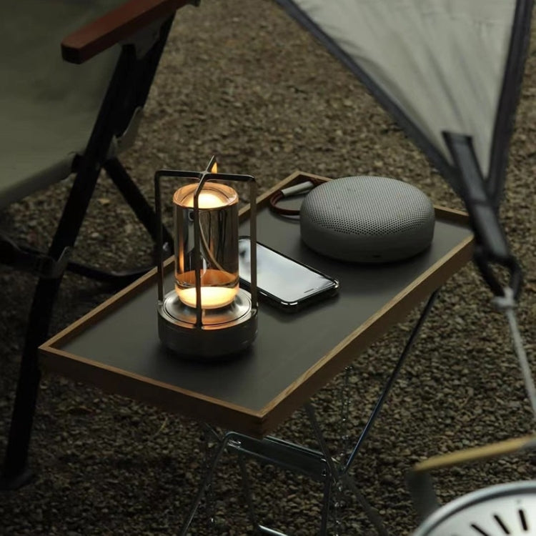 Vintage All Aluminum Cross Table Lamp Hotel Portable Outdoor Camping Touch Night Light, Battery Capacity: 2600mAh (Bronze)