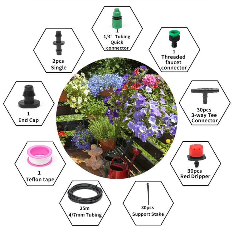 20m Kit Hose Drip Irrigation System Plant Watering Set 360 Degree Adjustable Drippers