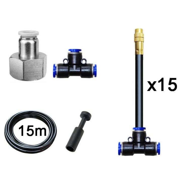 15m Kit Brass Misting Nozzles Bend Arbitrarily Atomized Sprayer Garden Irrigation