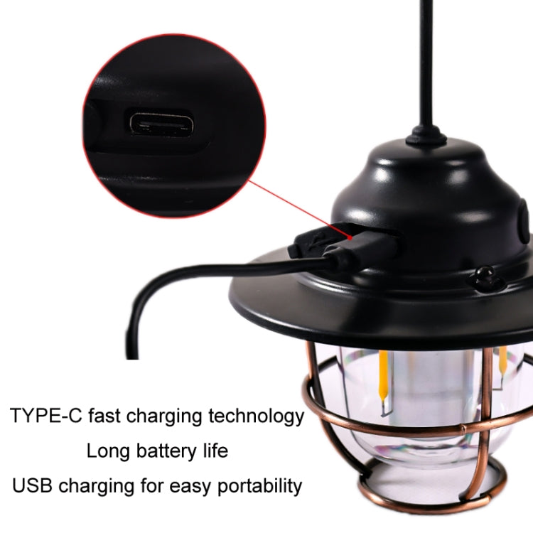 Outdoor Lighting Camping Light USB Rechargeable Horse Lantern(Apricot)