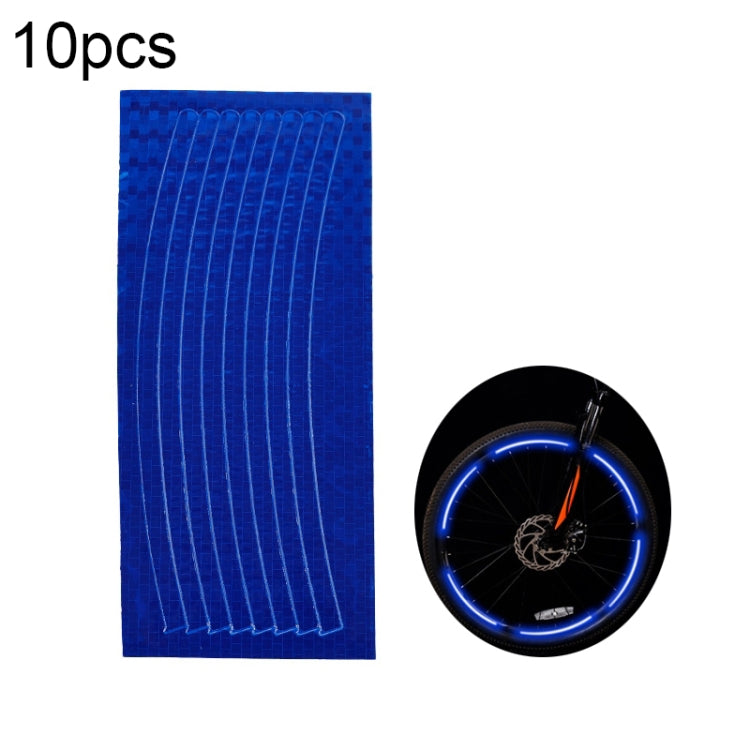 10pcs Reflective Stickers For Bicycle Rims Riding Equipment Accessories(Blue)