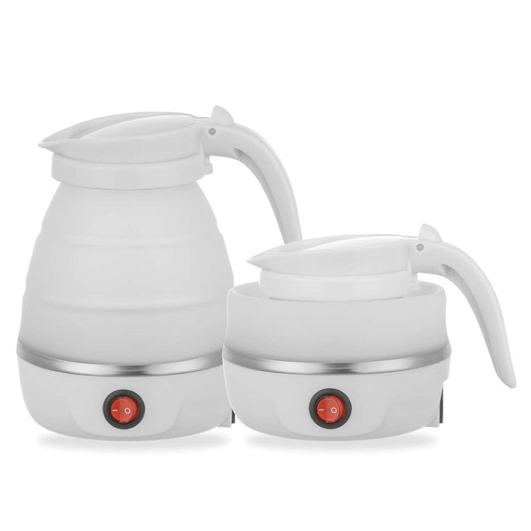 Portable Folding Silicone Electric Kettle for Household Travel EU Plug 220V(White)