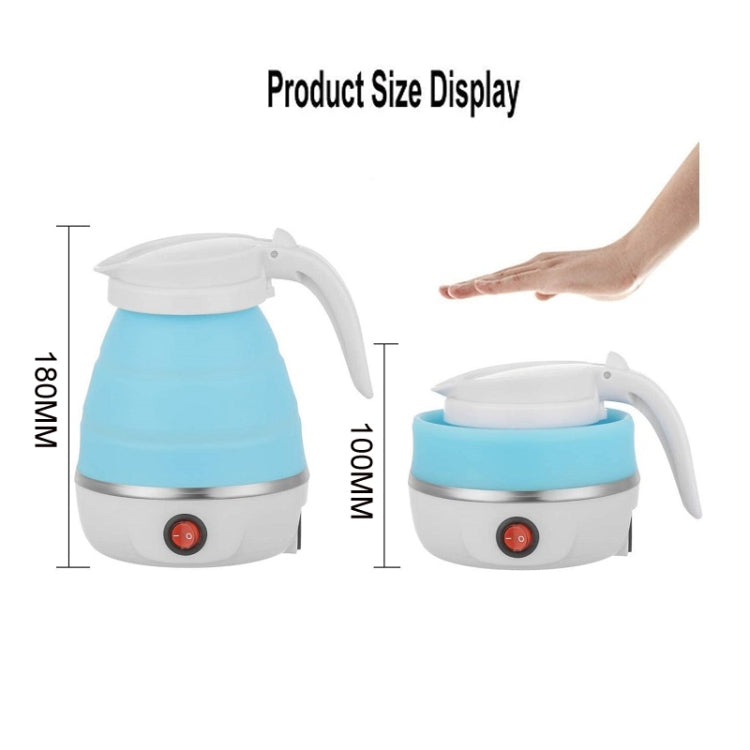 Portable Folding Silicone Electric Kettle for Household Travel US Plug 110V(Blue)