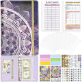 A6 Mandala Binder Financial Plan Notebook PU Leather Cash Budget Book(Fantasy Purple)