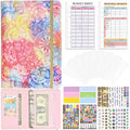 A6 Mandala Binder Financial Plan Notebook PU Leather Cash Budget Book(Gorgeous Pink)