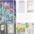 A6 Mandala Binder Financial Plan Notebook PU Leather Cash Budget Book(Star Black)