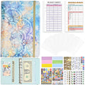 A6 Mandala Binder Financial Plan Notebook PU Leather Cash Budget Book(Fresh Blue)