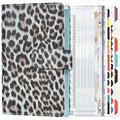 A6 Leopard Print Cash Budget Notebook  Loose Leaf Financial Management Notepad(Blue)