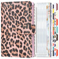 A6 Leopard Print Cash Budget Notebook  Loose Leaf Financial Management Notepad(Pink)