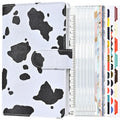 A6 Leopard Print Cash Budget Notebook  Loose Leaf Financial Management Notepad(Cow Pattern Black White)