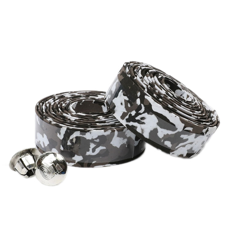 Camouflage Bicycle Curved Handlebar Straps(White Black)