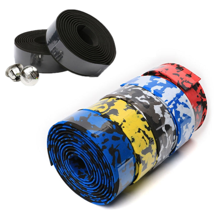 Camouflage Bicycle Curved Handlebar Straps(Blue Black)